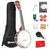 Vangoa Banjo-Ukulele, 4-saitige Banjolele mit Armlehne, Konzert, 58,9 cm,...
