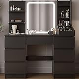 TRIUMPHKEY Schminktisch mit LED Beleuchtung,Einstellbarer...