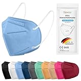 TubeRoo FFP2 Maske blau hellblau 20 Stück Masken aus Deutschland, Made in...