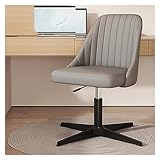 Grauer PU-gepolsterter Bürostuhl ohne Armlehne – verstellbarer Drehstuhl...