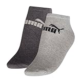 PUMA Unisex 935323 Sneaker-Socken, einfarbig, 2 Stück, Mittelgrau...