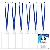 6 Stück A6 Ausweishalter mit Umhängeband, 11x16 cm Vertikaler...