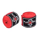 Playwell Marttial Arts Boxbandagen für Kinder, 2,5 m, Rot, 1 Paar