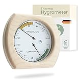 FSC zertifiziertes Sauna Thermometer Hygrometer (justierbar) - TÜV...