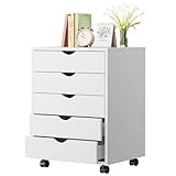 OLIXIS Aktenschrank, 5 Schubladen, Holz, Roll-Organisation, Aufbewahrung,...