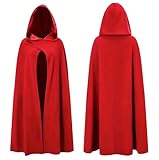 Vampir Kostüm Umhang rot & schwarz mit Kaputze - für Kinder & Erwachsene,...