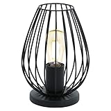 EGLO Tischlampe Newtown, 1 flammige Vintage Tischleuchte, Nachttischlampe...