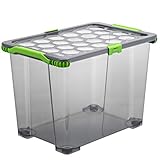 Aufbewahrungsbox 65l mit Deckel und Rädern