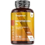 Nachtkerzenöl Weichkapseln - 1000 mg pro Softgel - 6 Monate Vorrat - 180...