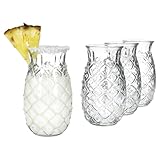 MamboCat 4er Set Pina Ananas Gläser I 400ml, Höhe 14,8cm I für 4...