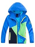 YOUNGSOUL Kinder Regenjacke mit Farbblock Mädchen Jungen Übergangsjacke...