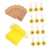 UKCOCO 12 Sätze Teiliges Sonnenblumen Schlüsselanhänger mit...