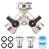 Jognee 2 Wege Verteiler Wasser 3/4 Zoll, Wasserhahn verteiler,...