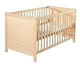 roba Kombi Kinderbett, 70x140 cm, Babybett Holz natur, 3-fach...