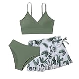 Bikini MäDchen Set 3Pcs Bikini Top Mit Triangel Bikinihose Und RüSchen...