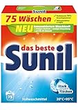 Sunil aktiv Pulver - Vollwaschmittel - für 75 Wäschen - hautverträglich,...