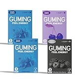 GUMING 40x Energy Kaugummi mit 60mg Koffein/Gum, Guarana, Vitamin C & B6,...