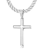 Chriscoco Kreuz Kette für Herren Damen 925 Sterling Silber Kreuz Anhänger...