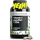natural elements Vitamin C - 360 Kapseln - Hochdosiert mit 1000mg + 15mg...