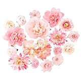 volumoon 17PCS Kunstblumen Köpfe,Kunstblumen zum Basteln Rosa Klein...
