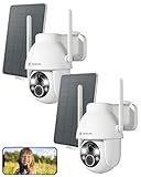 COCOCAM 2PCS 2K Überwachungskamera Aussen Akku WLAN, Solar Kamera Outdoor,...