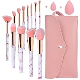 Make up Pinsel Set Start Makers 12 Stück Rosa Marmor Pinselset Makeup mit...