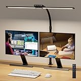 VUENICEE Doppelkopf Schreibtischlampe LED,Tischlampe Dimmbar mit...