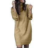 Generisch Winterkleid Damen, Strickkleid Damen Winter Rollkragen Langarm...