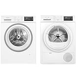 Siemens iQ300 Set: Waschmaschine 9kg + Wärmepumpentrockner 8kg, speedPack...