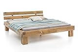 Massivholzbett Balkenbett Doppelbett in Wildeiche Vollmassiv (180x200)
