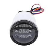 Tbest Digitale Kraftstoff-Wasser-Abwasser-Füllstandsanzeige, 52 Mm, Blaue...