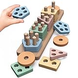 Joozmui Holz Montessori Spielzeug ab 1 2 3 Jahr, Holzspielzeug...