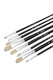Elan Premium Katzenzungenpinsel Set 8-Teilig, Synthetik Schweinehaar Pinsel...