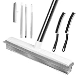 AMFUN 2 in 1 Gummibesen mit Stiel, Besen Gummiborsten, Langen Stiel Besen...