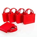 Logbuch-Verlag 5 kleine Filztaschen rot Geschenktasche aus Filz 15 x 12 x 4...