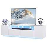 WLIVE TV-Schrank LED für Fernseher bis zu 75 Zoll, TV Lowboard mit Großem...