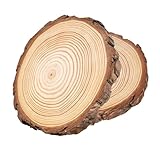 ilauke Holzscheiben 2 Stücke Holz Log Scheiben18-20CM Runde Naturholz...