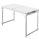 Grafner XL Aluminium Camping Tisch klappbar, stabil und tragbar, 120 x 60 x...