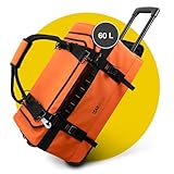 ISAR Gear® Reisetasche mit Rollen 60 Liter - Outdoor Travel Bag (Orange)...