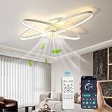 LED-Deckenventilator mit Beleuchtung,Deckenleuchte mit Ventilator65W...
