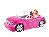 Barbie Puppe und Cabrio in rosa mit Glitzer, realistische Reifen Logo,...