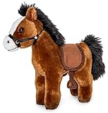 Uni-Toys - Pferd mit Sattel und Steigbügel, stehend (braun) - 23 cm...