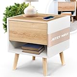DREAMBOX Nachttisch mit integriertem Kabelmanagement - [modernes Design]...
