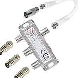 TronicXL 3-Wege-Breitband 3D 4K HD SAT Verteilerkabel Adapter für Virgin...