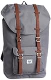 Herschel Little America Backpack, Grey/Tan Synthetic Leather Backpack,...