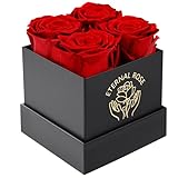 DATEFUN Rosenbox mit Konservierte Blumen - 4 Infinity Rosen Ewige Rose -...