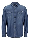 JACK & JONES Herren JJESHERIDAN Shirt L/S NOOS 12138115, Medium Blue...