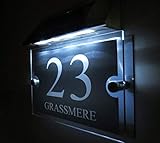 Maßgeschneidert Beleuchtete Solar Hausnummer Hausnummernschild 1-99999...