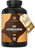 Bio Ashwagandha - 360 Kapseln (BIG PACK) - Hochdosierte 2600mg pro Tag (90...