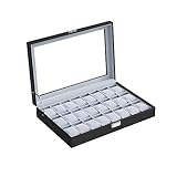 SONGMICS Uhrenbox, abschließbare Uhrenschatulle, Aufbewahrung, Organizer...